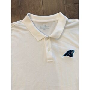 Vineyard Vines Panthers Embroidered‎ Mens Size 2XL Short Sleeve Polo Shirt White